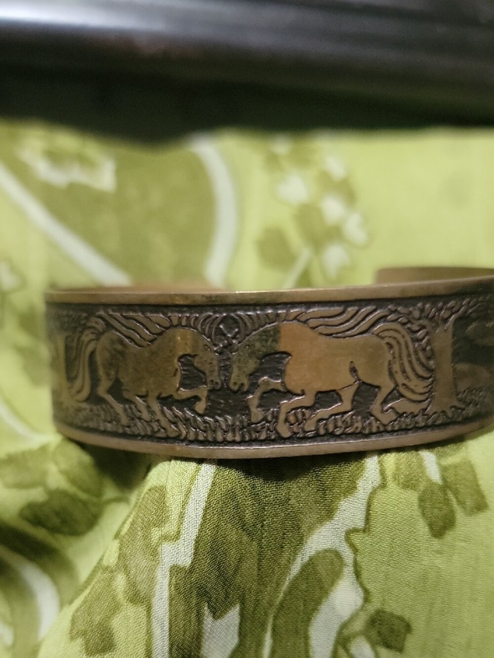 Artisan Bronze-Tone Horse Motif Cuff Bracelet - Picture 2 of 6